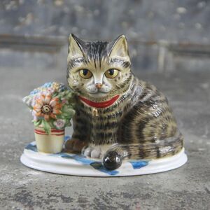 Limited Edition Cat Figurine, Olivers Birthday by Thaddeus Krumeich, dated 1984